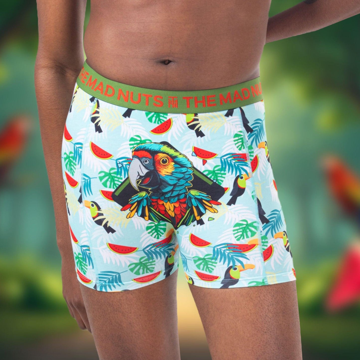 The Mad Nuts Boxer & Socks Subscription Parrots Edition